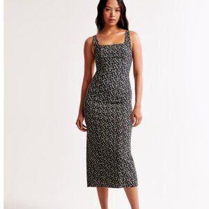 Abercrombie Stretch Column Midi - Navy Floral M